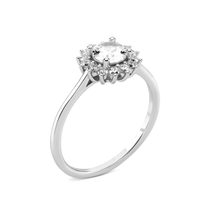 Срібна каблучка з фіанітами. Артикул UG5PA00202