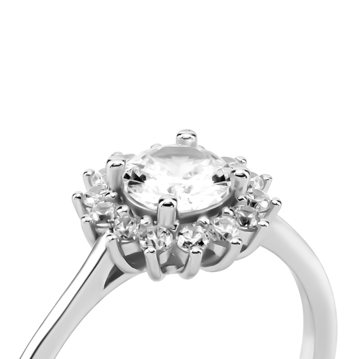 Срібна каблучка з фіанітами. Артикул UG5PA00202