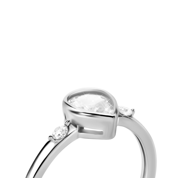 Срібна каблучка з фіанітами. Артикул UG5PA11768