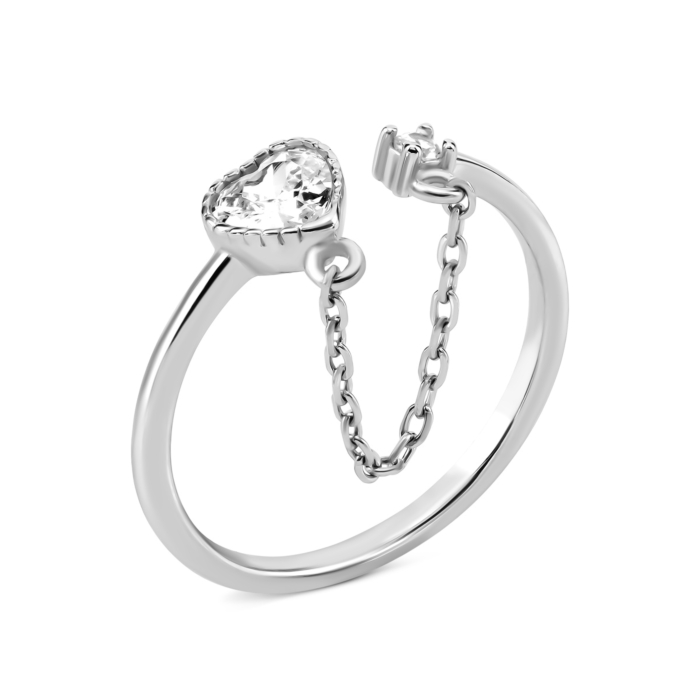 Срібна каблучка з фіанітами. Артикул UG5PA12151