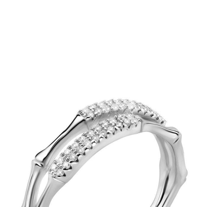 Срібна каблучка з фіанітами. Артикул UG5PA12158