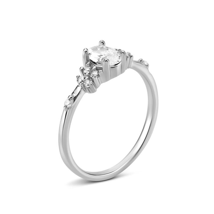 Срібна каблучка з фіанітами. Артикул UG5PA12766