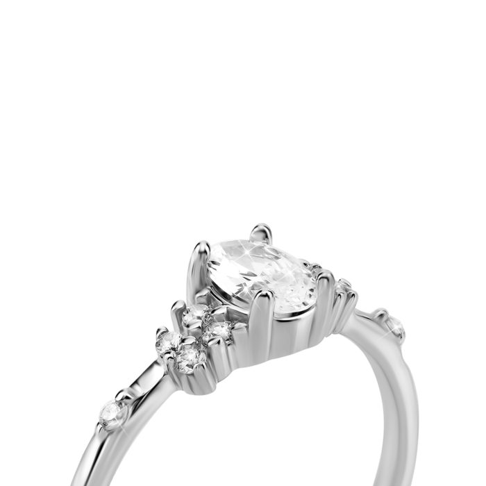 Срібна каблучка з фіанітами. Артикул UG5PA12766