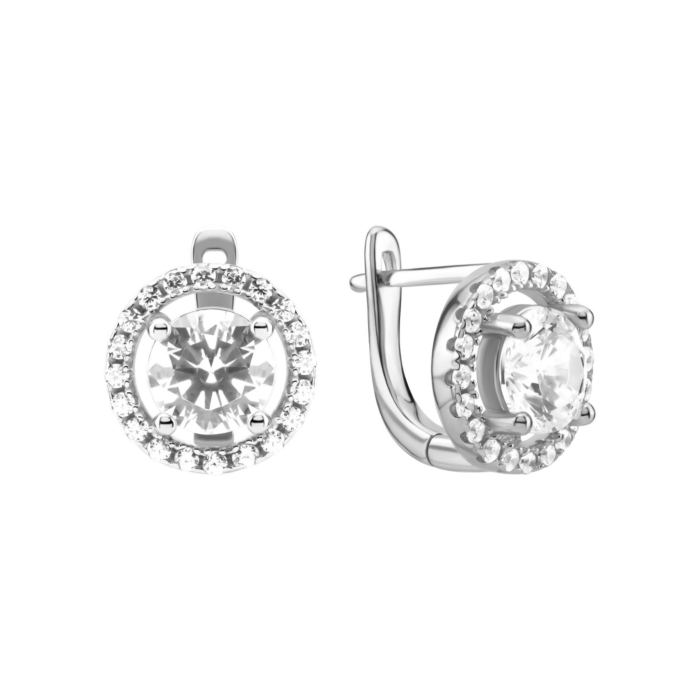 Серебряные серьги с фианитами. Артикул UG5PB15320