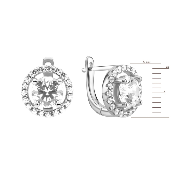 Серебряные серьги с фианитами. Артикул UG5PB15320