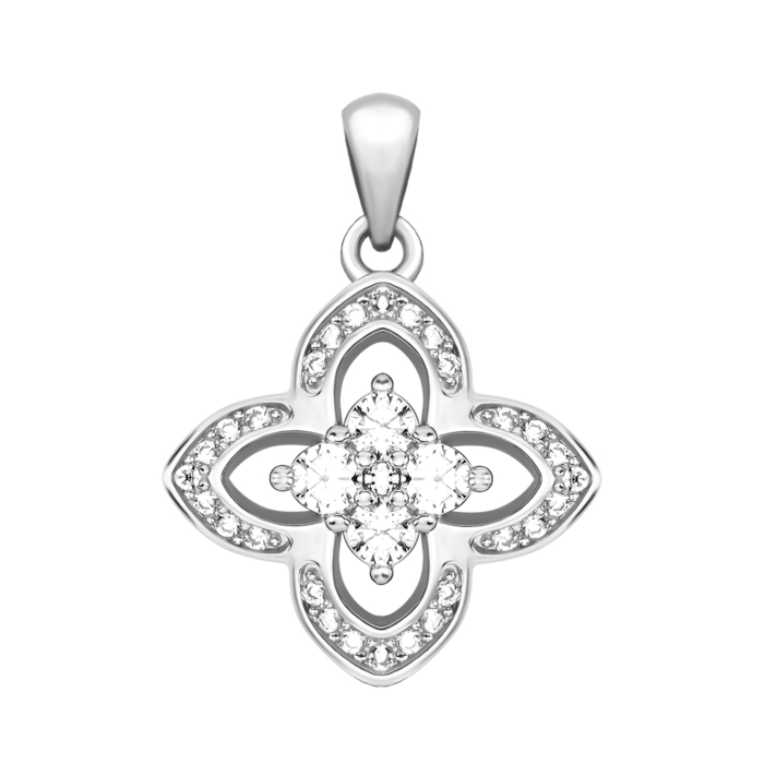 Срібна підвіска з фіанітами. Артикул UG5PG00538