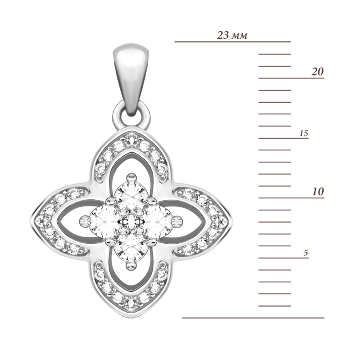 Срібна підвіска з фіанітами. Артикул UG5PG00538