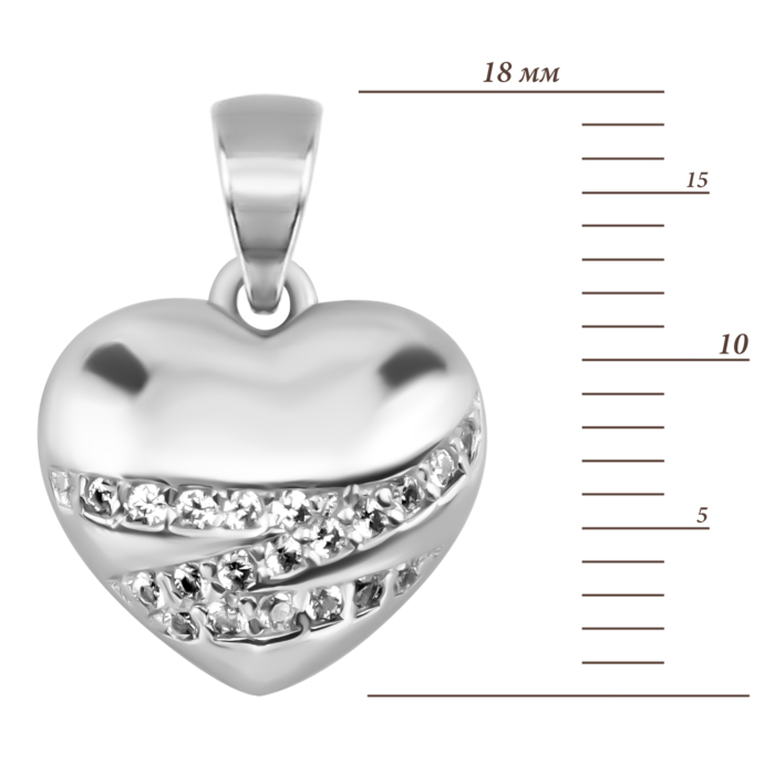 Срібна підвіска з фіанітами. Артикул UG5PG01255