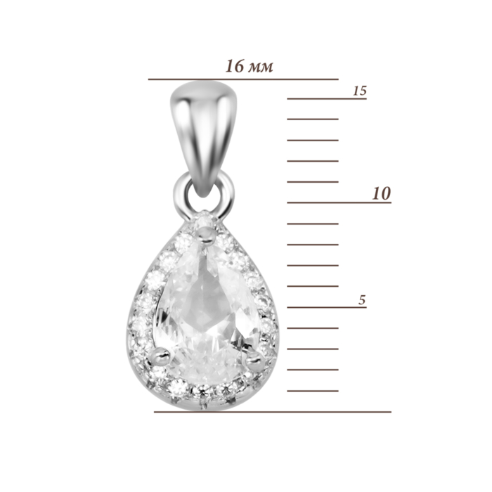 Срібна підвіска з фіанітами. Артикул UG5PG01470