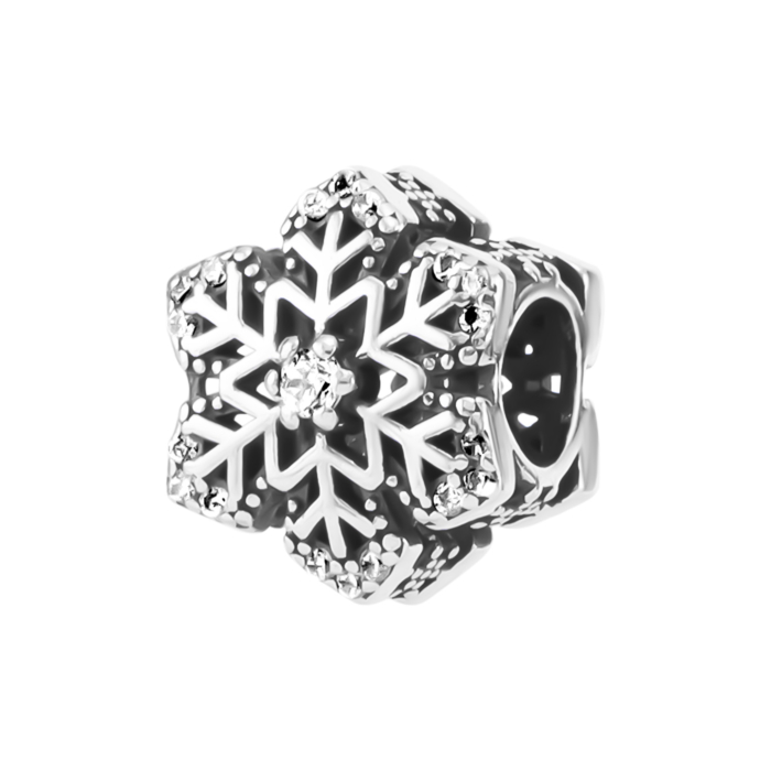 Серебряная бусина шарм с фианитами. Артикул UG5PK00025