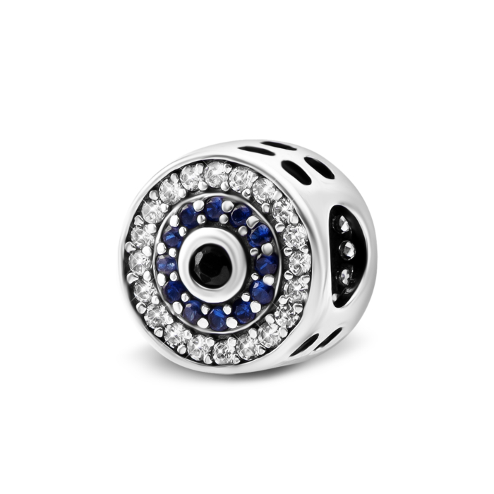 Срібна намистина шарм з фіанітами. Артикул UG5PK00670