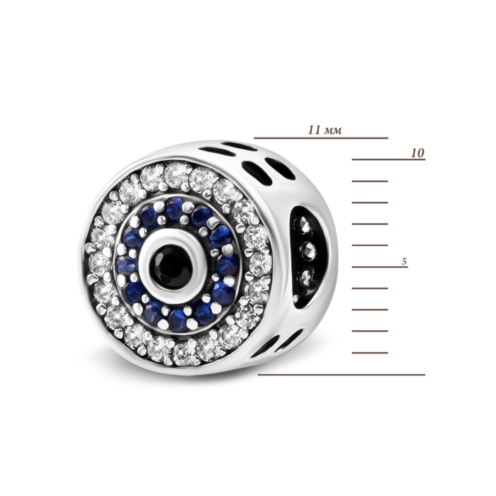 Срібна намистина шарм з фіанітами. Артикул UG5PK00670