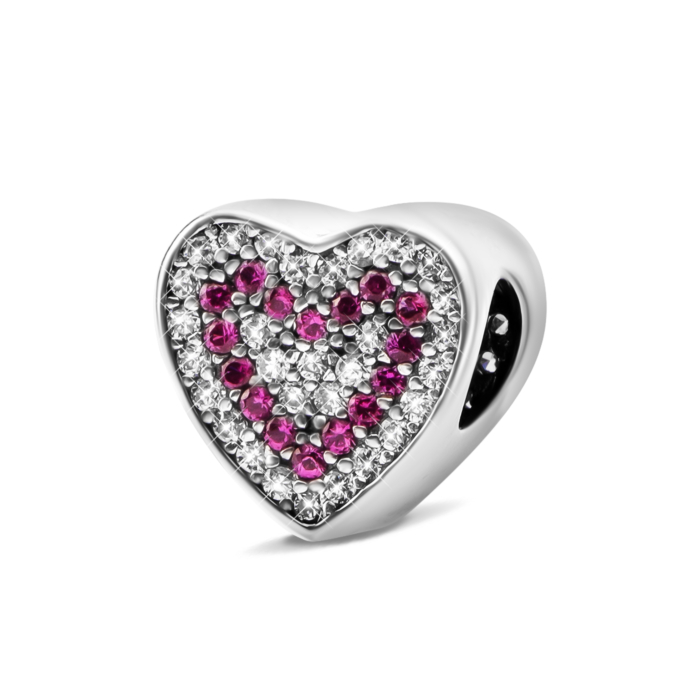 Срібна намистина шарм з фіанітами. Артикул UG5PK00797