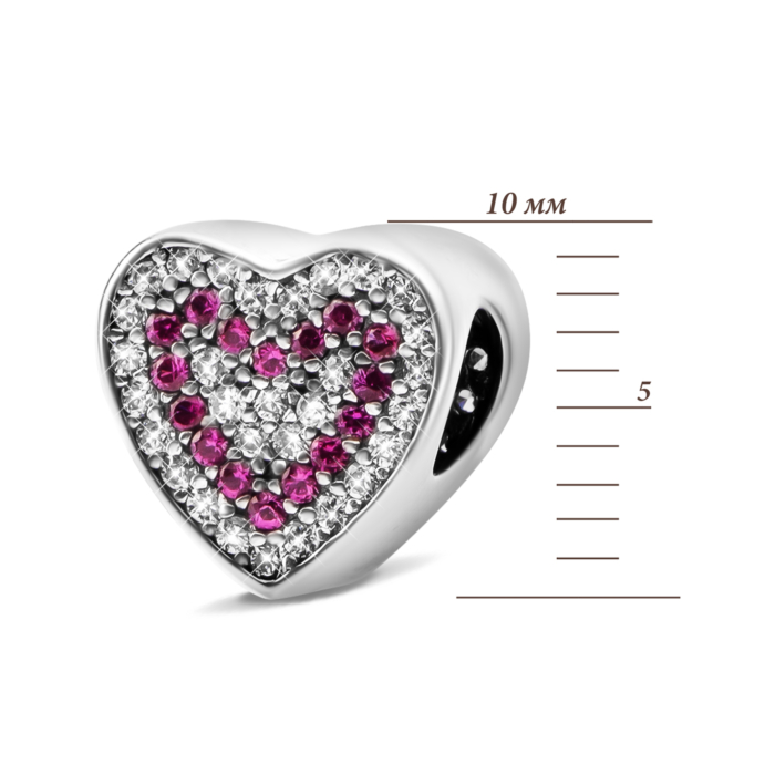 Срібна намистина шарм з фіанітами. Артикул UG5PK00797