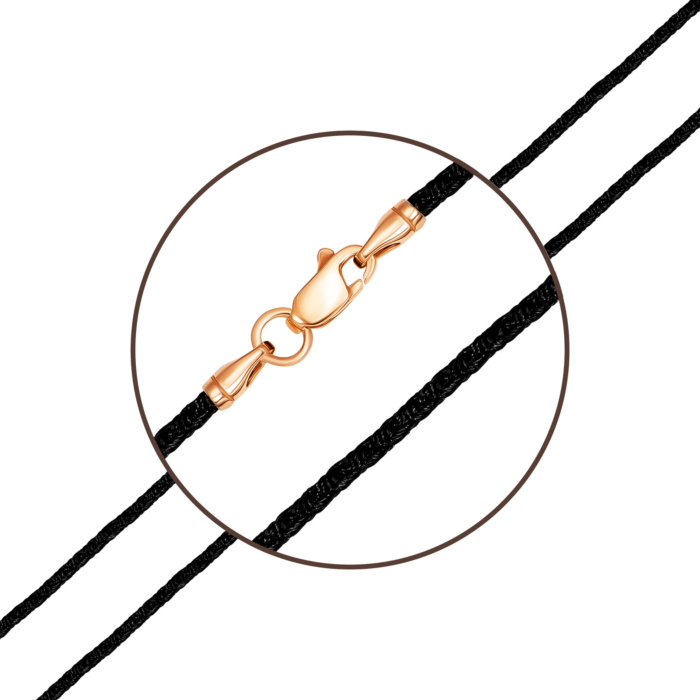 Ювелірний шнурок зі срібним замком. Артикул UG5pk6231
