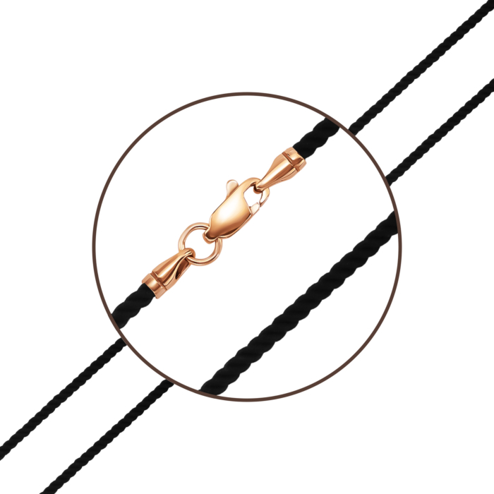 Ювелірний шнурок зі срібним замком. Артикул UG5pk6401