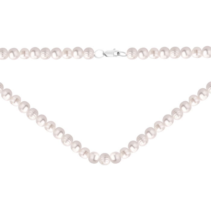 Серебряное колье с жемчугом. Артикул UG5PS7740б