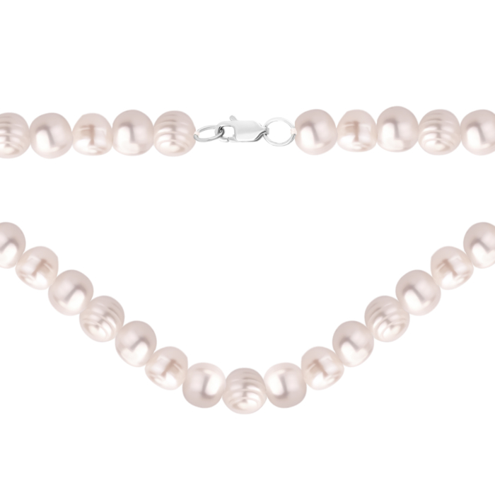 Срібне кольє з перлами. Артикул UG5PS8640б