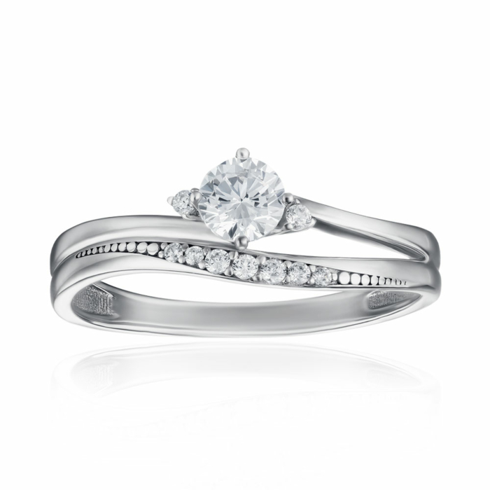 Золотое кольцо с фианитами. Артикул 1108982102-R/02/1