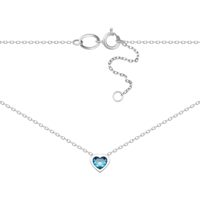 Срібне кольє з фіанітом Royal. Артикул UG5Кл 011/1 Royal Blue