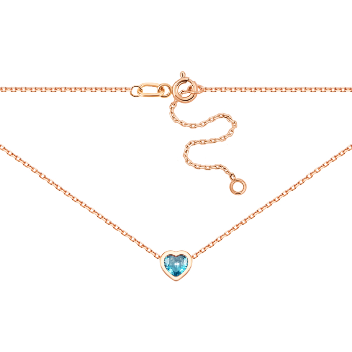 Золоте кольє з фіанітом Royal. Артикул UG5КЛ 011 RoyalBL