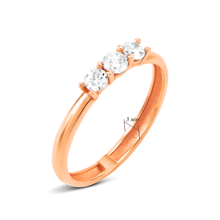 Золота каблучка з фіанітами Royal. Артикул UG5КД4286 Sw