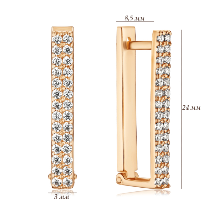 Золотые серьги с фианитами S214151-E/01/1