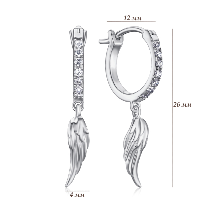 Срібні сережки з фіанітами SE03347A-E/12/1