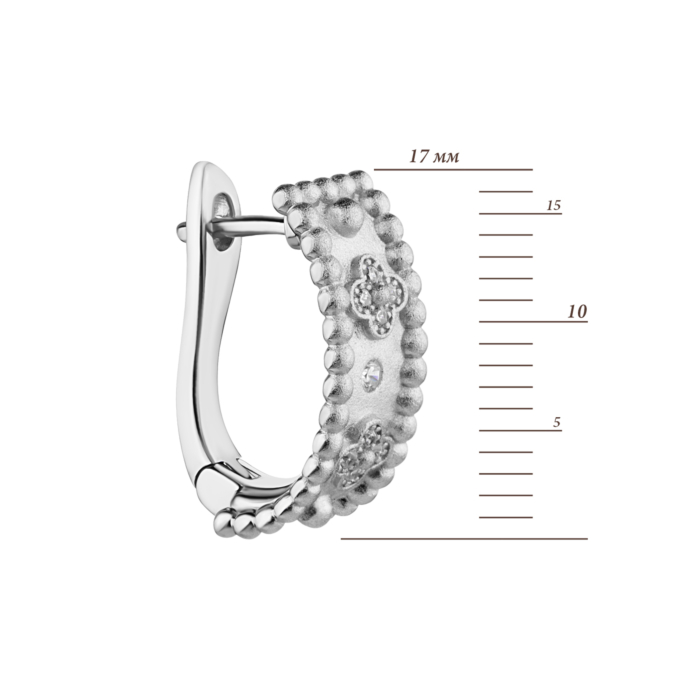 Срібні сережки з фіанітами. Артикул UG5SE37411