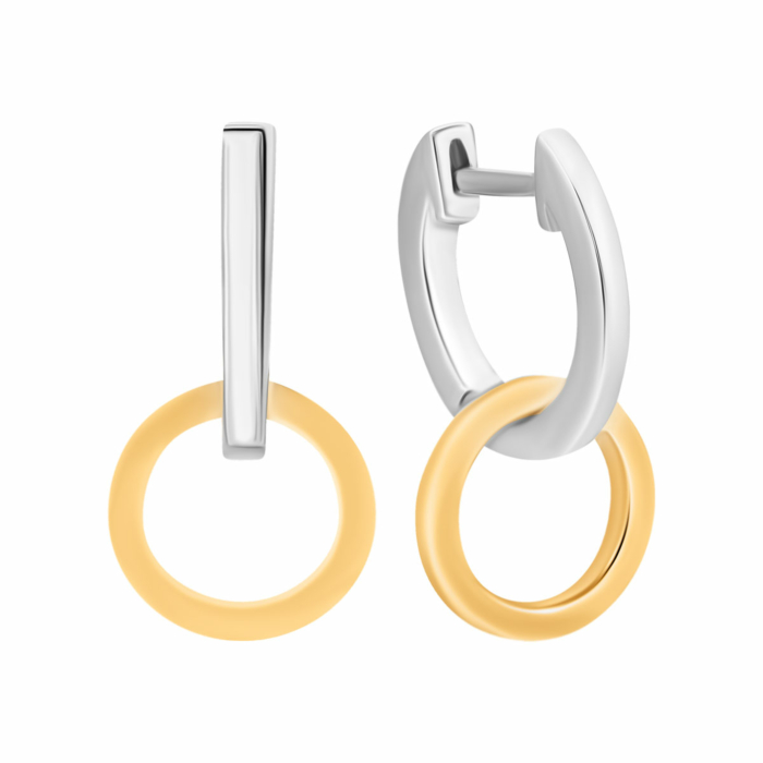 Срібні сережки з позолотою. Артикул UG5SE37736