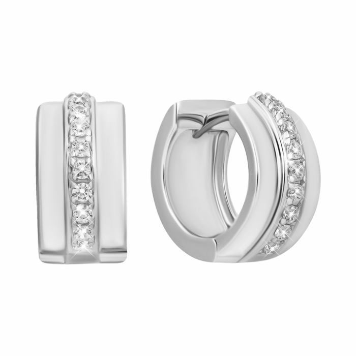 Серебряные серьги-конго с фианитами. Артикул UG5SE37922