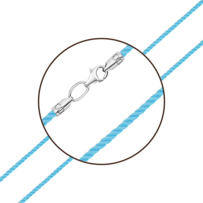 Ювелірний шнурок зі срібним замком. Артикул UG5SGrit2mm LBlue ROD ш