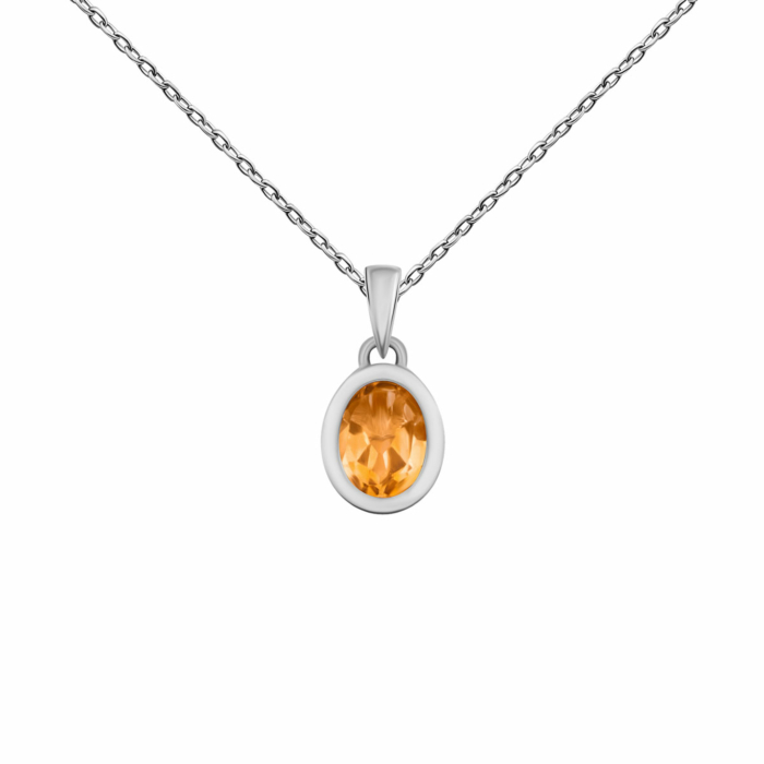 Cрібне кольє з цитрином. Артикул UG5SP22363 цитр