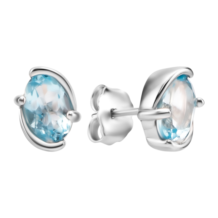 Серебряные пусеты с топазом swiss. Артикул UG5SZDE75946