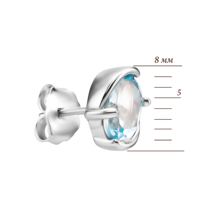 Серебряные пусеты с топазом swiss. Артикул UG5SZDE75946