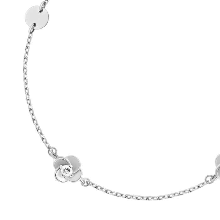 Срібний браслет Квіти з фіанітами. Артикул UG5SZDB03938