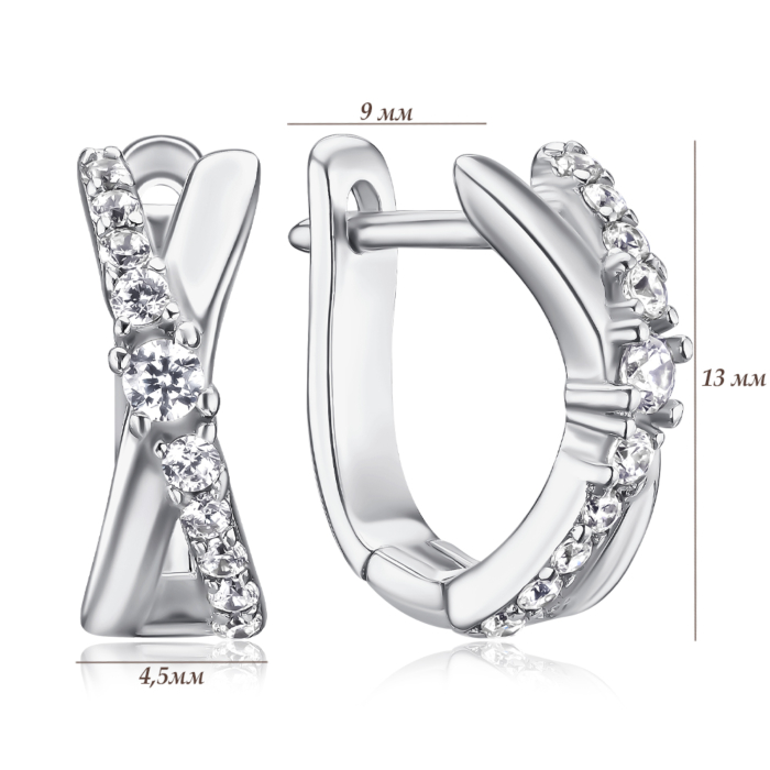 Серебряные серьги с фианитами SZDE04987-E/12/1