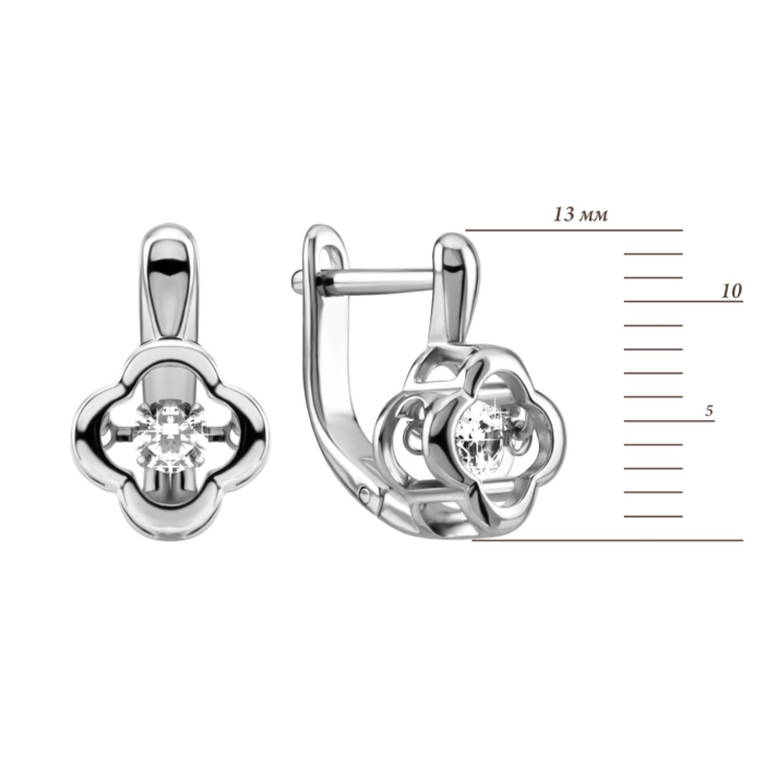 Серебряные серьги с фианитами. Артикул UG5SZDE06469
