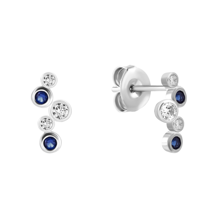 Серебряные пуссеты с фианитами. Артикул UG5SZDE09238