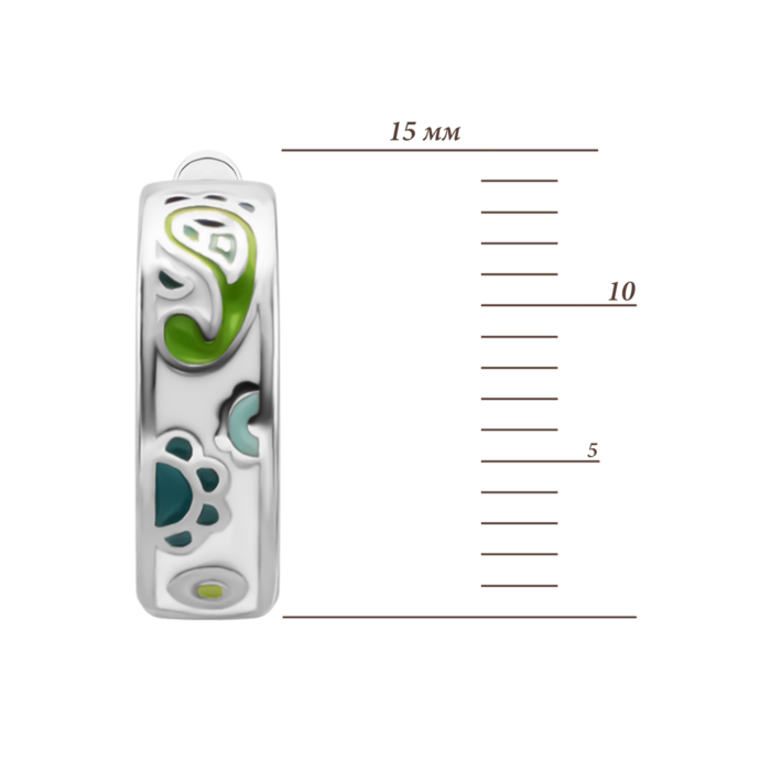 Срібні сережки з емаллю. Артикул UG5SZDE14644