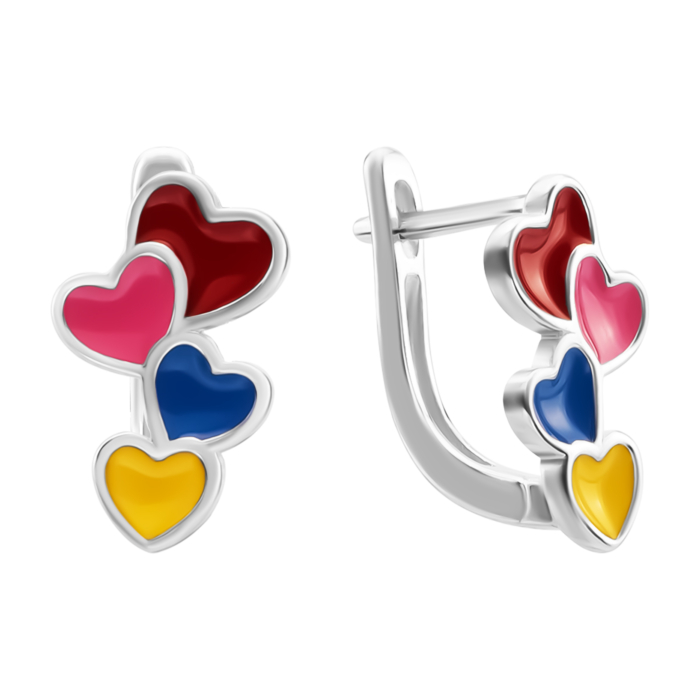 Срібні сережки з емаллю. Артикул UG5SZDE14688