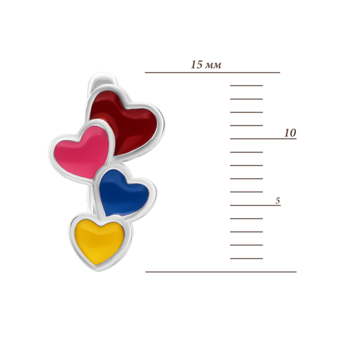 Срібні сережки з емаллю. Артикул UG5SZDE14688