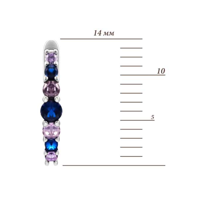 Срібні сережки з фіанітами. Артикул UG5SZDE15070