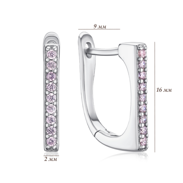 Серебряные серьги с фианитами SZDE15122-E/12/1504
