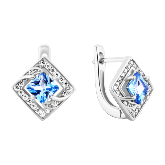 Срібні сережки з фіанітами. Артикул UG5SZDE15913