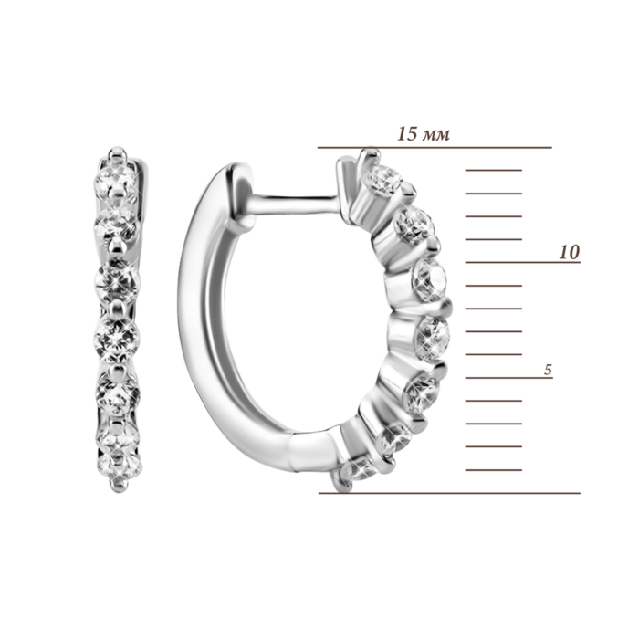 Серебряные серьги с фианитами. Артикул UG5SZDE16534