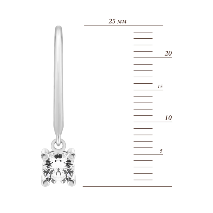 Серебряные серьги с фианитами. Артикул UG5SZDE16669