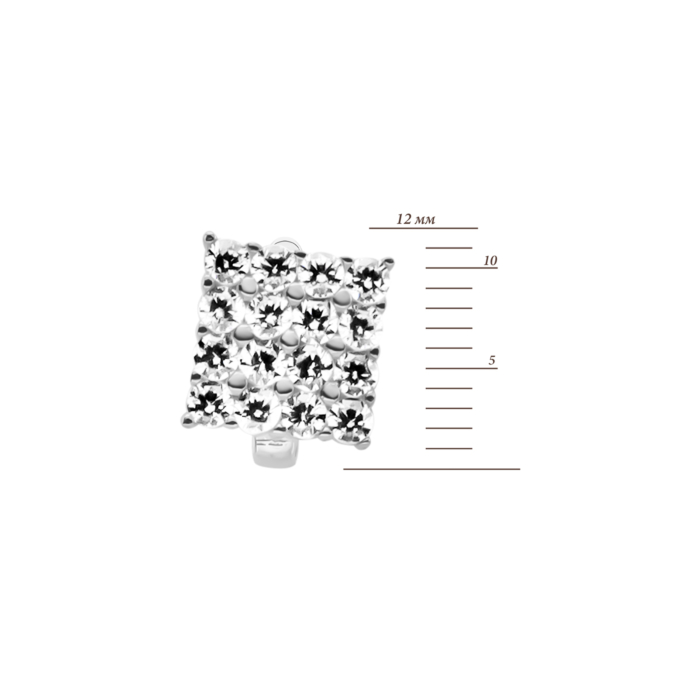 Срібні сережки з фіанітами. Артикул UG5SZDE16764