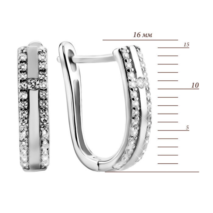 Серебряные серьги с фианитами. Артикул UG5SZDE16991