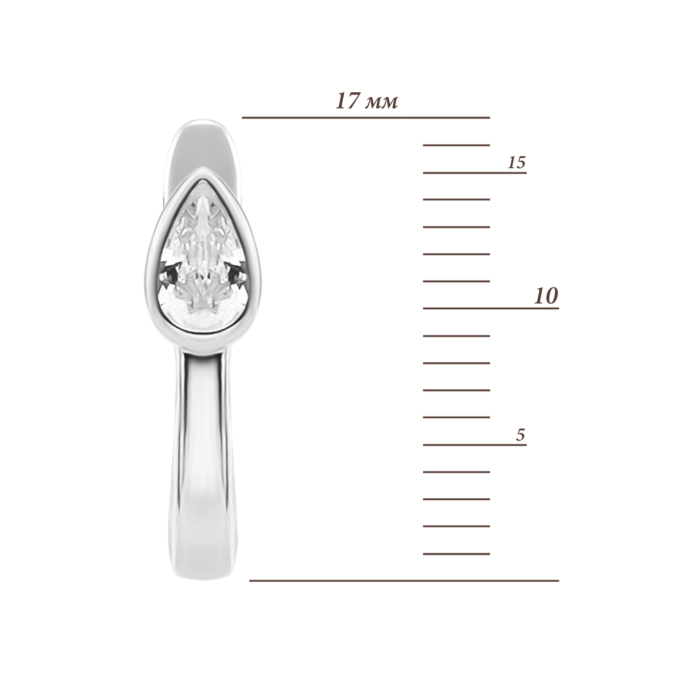 Серебряные серьги с фианитом. Артикул UG5SZDE16999